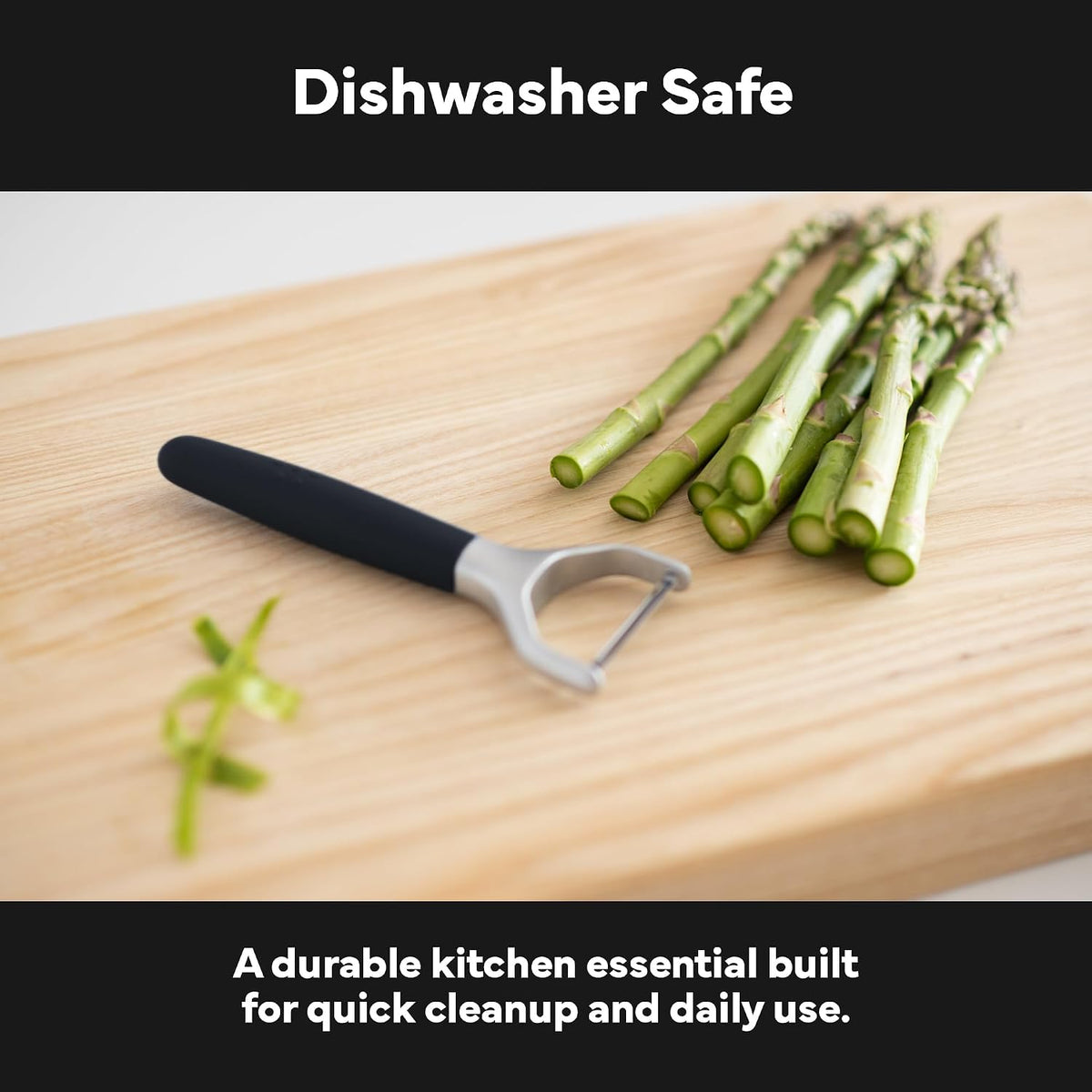 Stainless Steel Vegetable Peeler - Dishwasher Safe Y Peeler - Easy to Use with Potatoes, Cabbage, Carrots, and More - Progessional Grade Kitchen Tool - Black