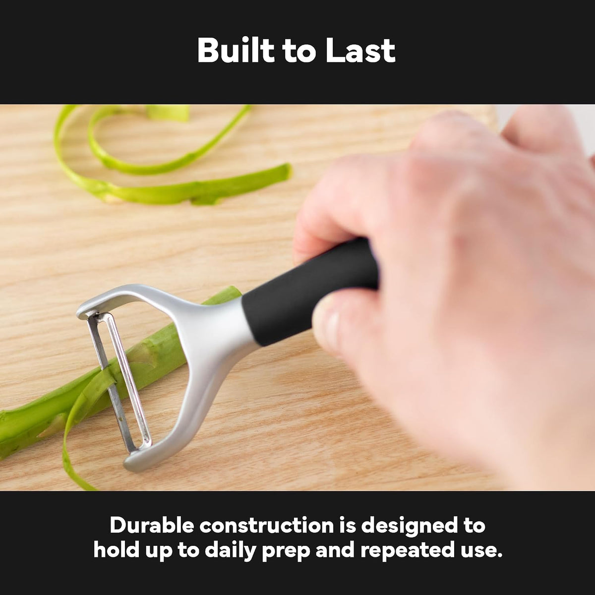 Stainless Steel Vegetable Peeler - Dishwasher Safe Y Peeler - Easy to Use with Potatoes, Cabbage, Carrots, and More - Progessional Grade Kitchen Tool - Black
