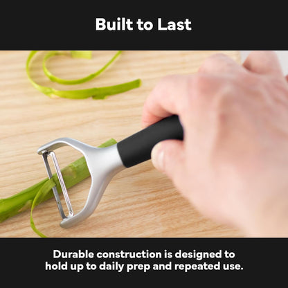 Stainless Steel Vegetable Peeler - Dishwasher Safe Y Peeler - Easy to Use with Potatoes, Cabbage, Carrots, and More - Progessional Grade Kitchen Tool - Black