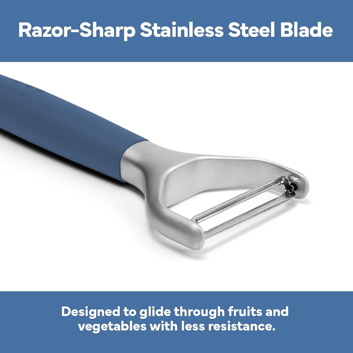 Stainless Steel Vegetable Peeler - Dishwasher Safe Y Peeler - Easy to Use with Potatoes, Cabbage, Carrots, and More - Progessional Grade Kitchen Tool - Black