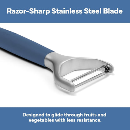 Stainless Steel Vegetable Peeler - Dishwasher Safe Y Peeler - Easy to Use with Potatoes, Cabbage, Carrots, and More - Progessional Grade Kitchen Tool - Black