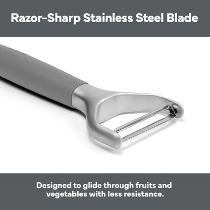 Stainless Steel Vegetable Peeler - Dishwasher Safe Y Peeler - Easy to Use with Potatoes, Cabbage, Carrots, and More - Progessional Grade Kitchen Tool - Black