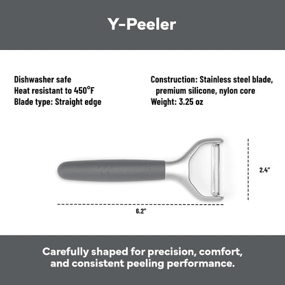 Stainless Steel Vegetable Peeler - Dishwasher Safe Y Peeler - Easy to Use with Potatoes, Cabbage, Carrots, and More - Progessional Grade Kitchen Tool - Black