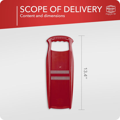BORNER Roko PowerLine | Vegetable Grater - Quality Made in Germany, Color:Orange