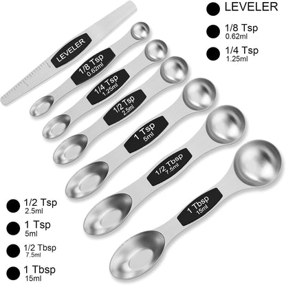 Magnetic Measuring Spoons Set, Stainless Steel Measuring Spoons