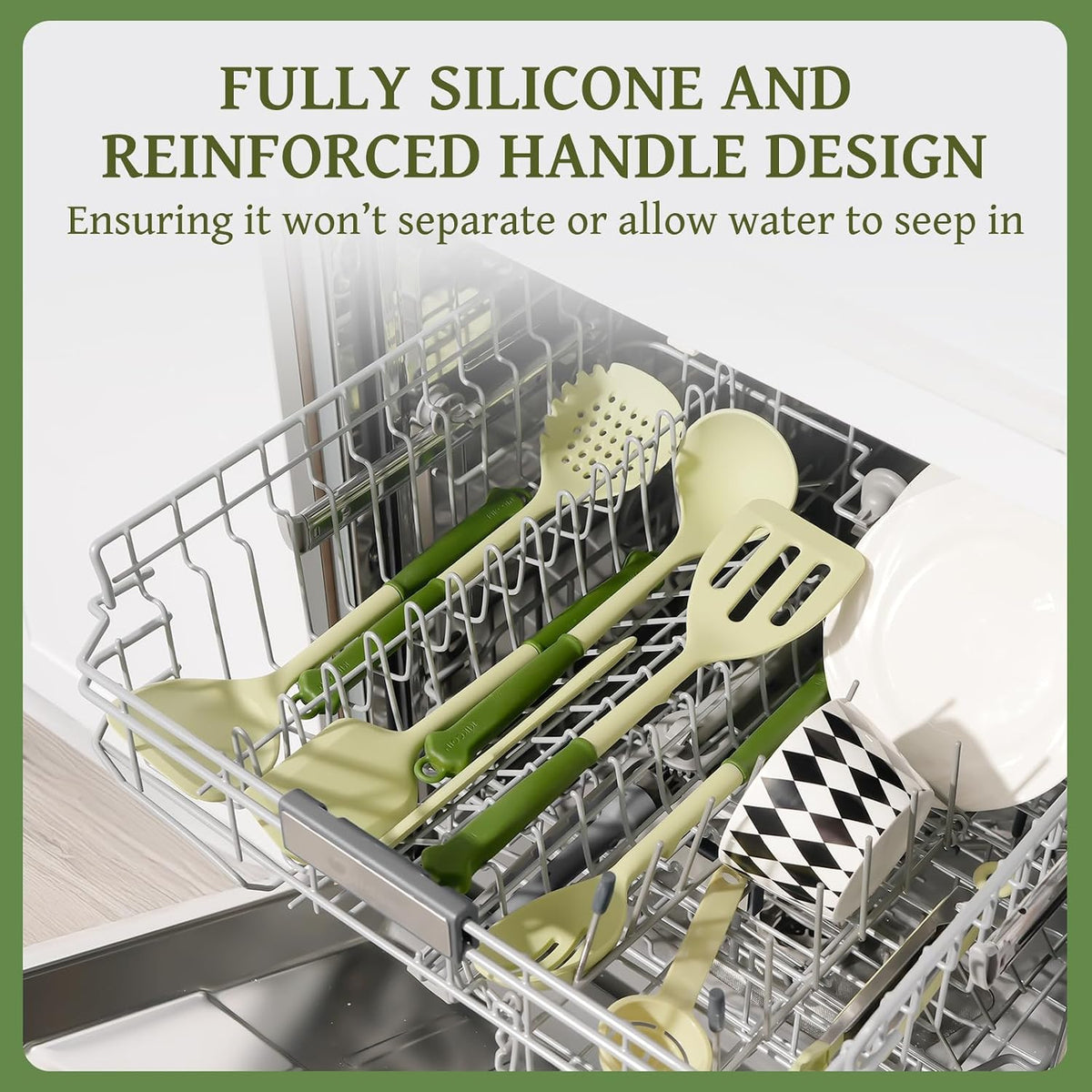 43 PCS Silicone Kitchen Utensils Set, Dishwasher Safe Kitchen Cooking Utensils Set, 446°F Spatulas Silicone Heat Resistant, Non Toxic Silicone Utensils Set With Two-Tone Grip Handles, Gray