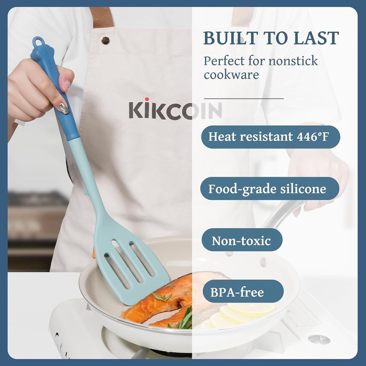 43 PCS Silicone Kitchen Utensils Set, Dishwasher Safe Kitchen Cooking Utensils Set, 446°F Spatulas Silicone Heat Resistant, Non Toxic Silicone Utensils Set With Two-Tone Grip Handles, Gray