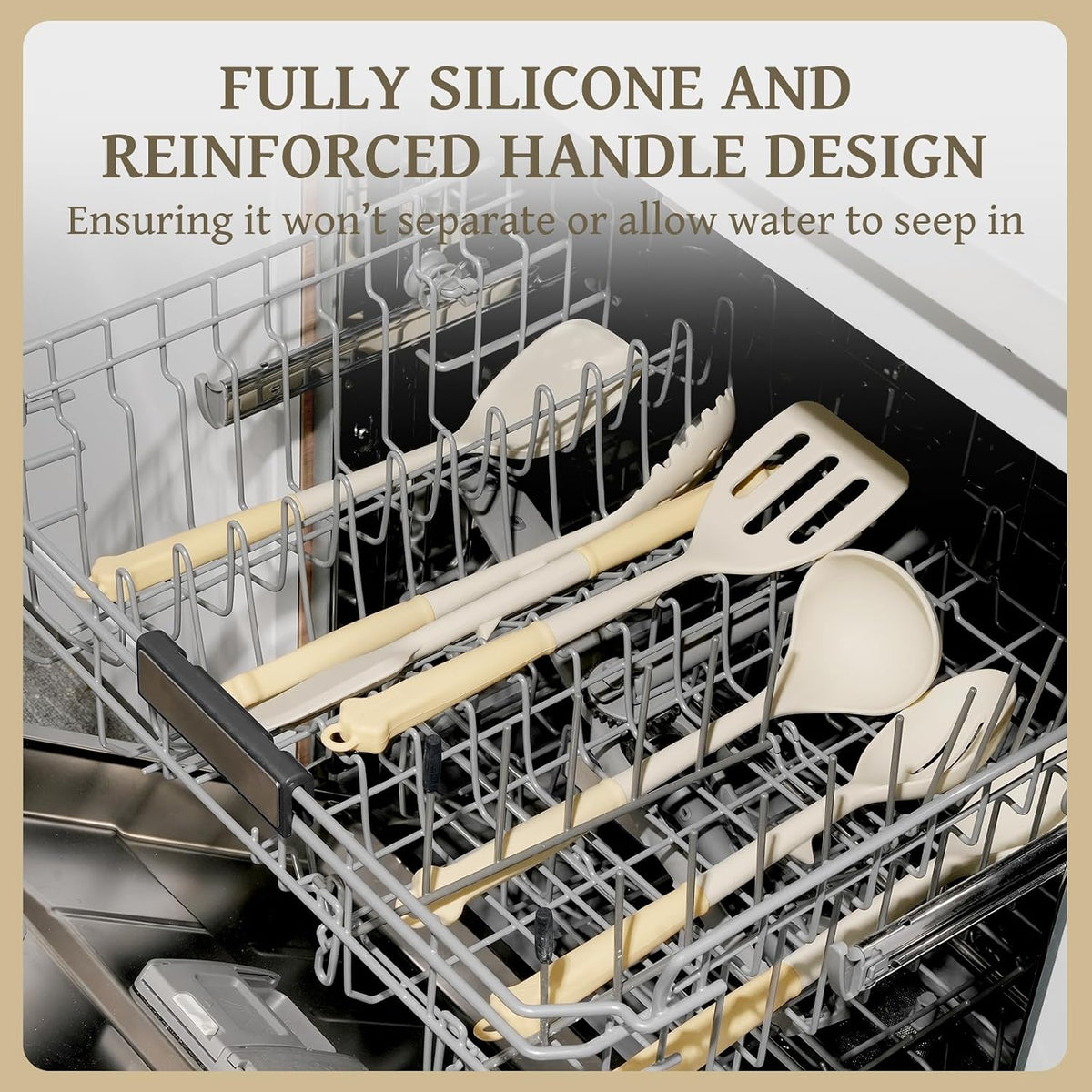 43 PCS Silicone Kitchen Utensils Set, Dishwasher Safe Kitchen Cooking Utensils Set, 446°F Spatulas Silicone Heat Resistant, Non Toxic Silicone Utensils Set With Two-Tone Grip Handles, Gray