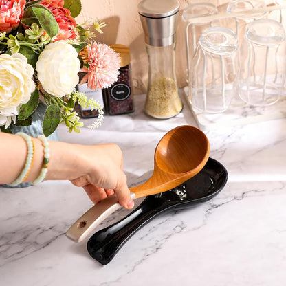Ceramic Spoon Rest Spoon Holder Stovetop for Kitchen Stove Coffee Bar Accessories Christmas Gift(White with Gold Brim,Classic Style)