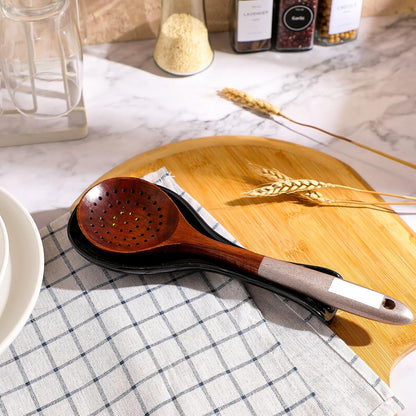 Ceramic Spoon Rest Spoon Holder Stovetop for Kitchen Stove Coffee Bar Accessories Christmas Gift(White with Gold Brim,Classic Style)