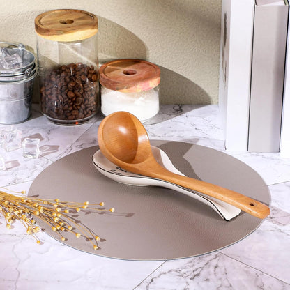Ceramic Spoon Rest Spoon Holder Stovetop for Kitchen Stove Coffee Bar Accessories Christmas Gift(White with Gold Brim,Classic Style)