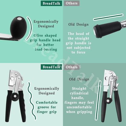 Manual Can Opener, Heavy-Duty Stainless Steel with Magnetic Lid Lifter | Easy-Turn Design with Comfortable Grip for Smooth Opening