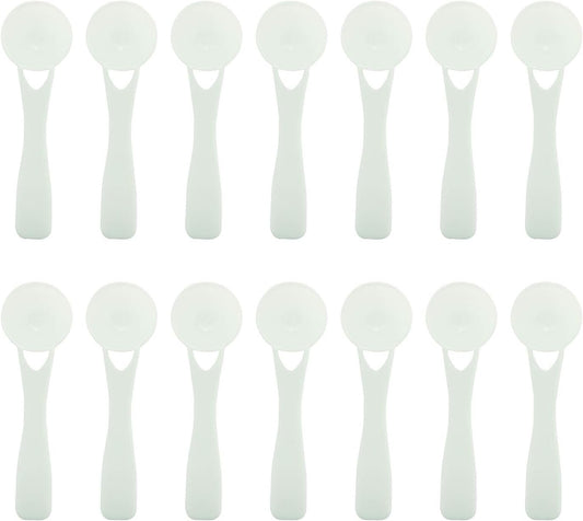 5ml Teaspoon 50PCS 5cc White Plasti Measuring Spoons For Herb Extract Tea Powder Coffee