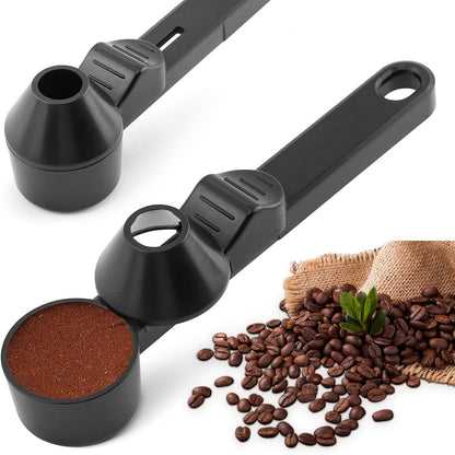 Coffee Scoop Funnel, 2 Tbsp Measuring Spoon for Ground Coffee | 2-in-1 scoop and funnel with leveler for coffee, powders, and mess-free pouring