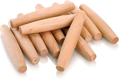 12 Pack 8 Inch Small Wood Rolling Pins, Non-Stick Wooden Dough Roller Pin for Baking Pie, Cookie, Pasta, Dumpling