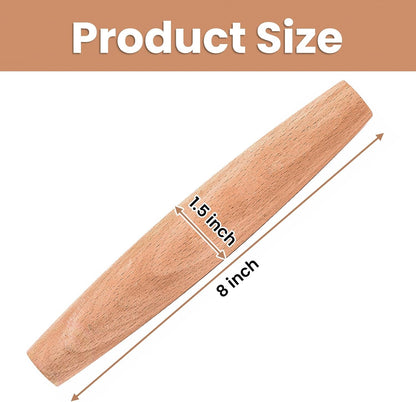 12 Pack 8 Inch Small Wood Rolling Pins, Non-Stick Wooden Dough Roller Pin for Baking Pie, Cookie, Pasta, Dumpling