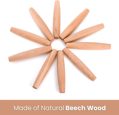 12 Pack 8 Inch Small Wood Rolling Pins, Non-Stick Wooden Dough Roller Pin for Baking Pie, Cookie, Pasta, Dumpling