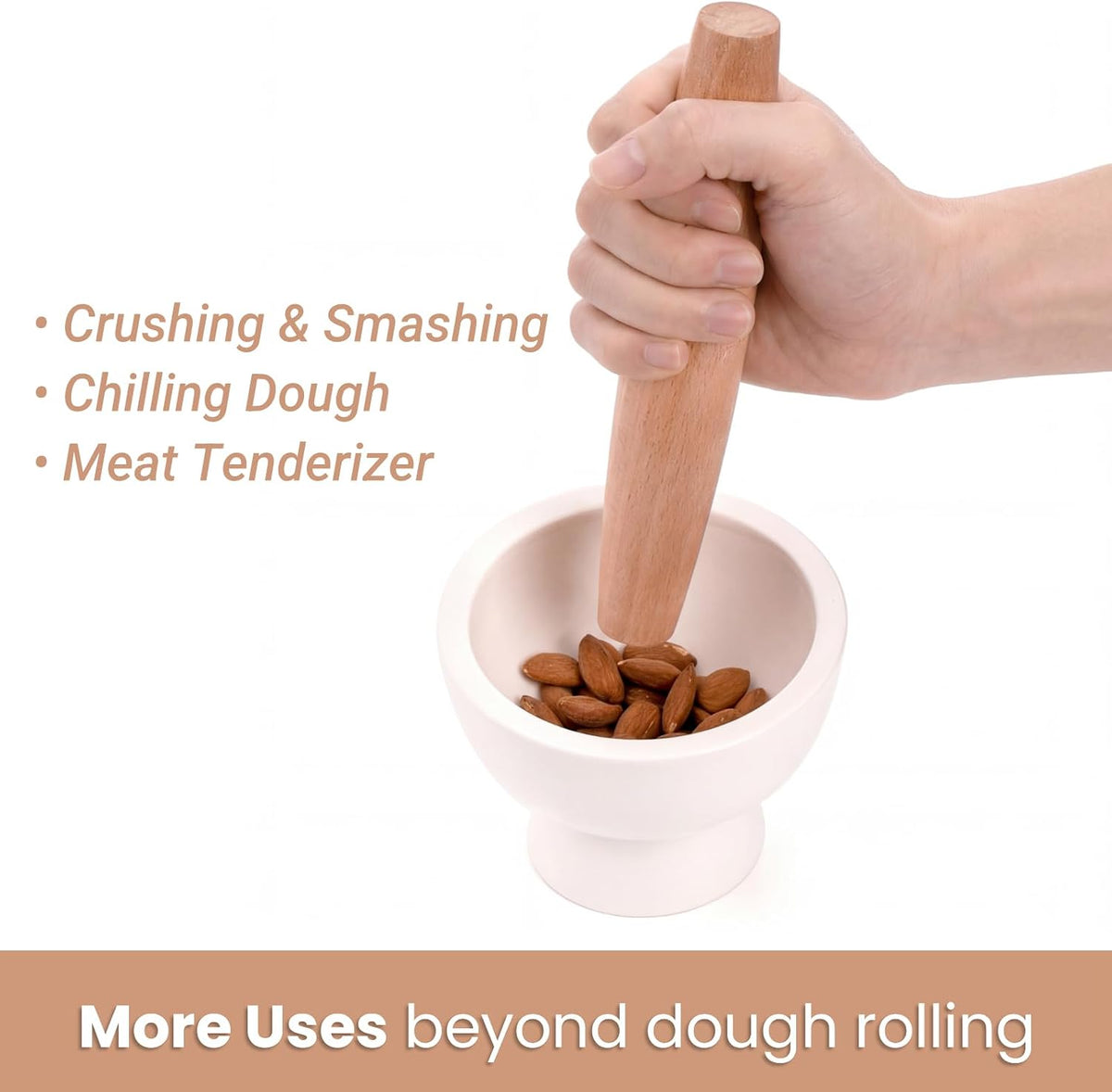 12 Pack 8 Inch Small Wood Rolling Pins, Non-Stick Wooden Dough Roller Pin for Baking Pie, Cookie, Pasta, Dumpling