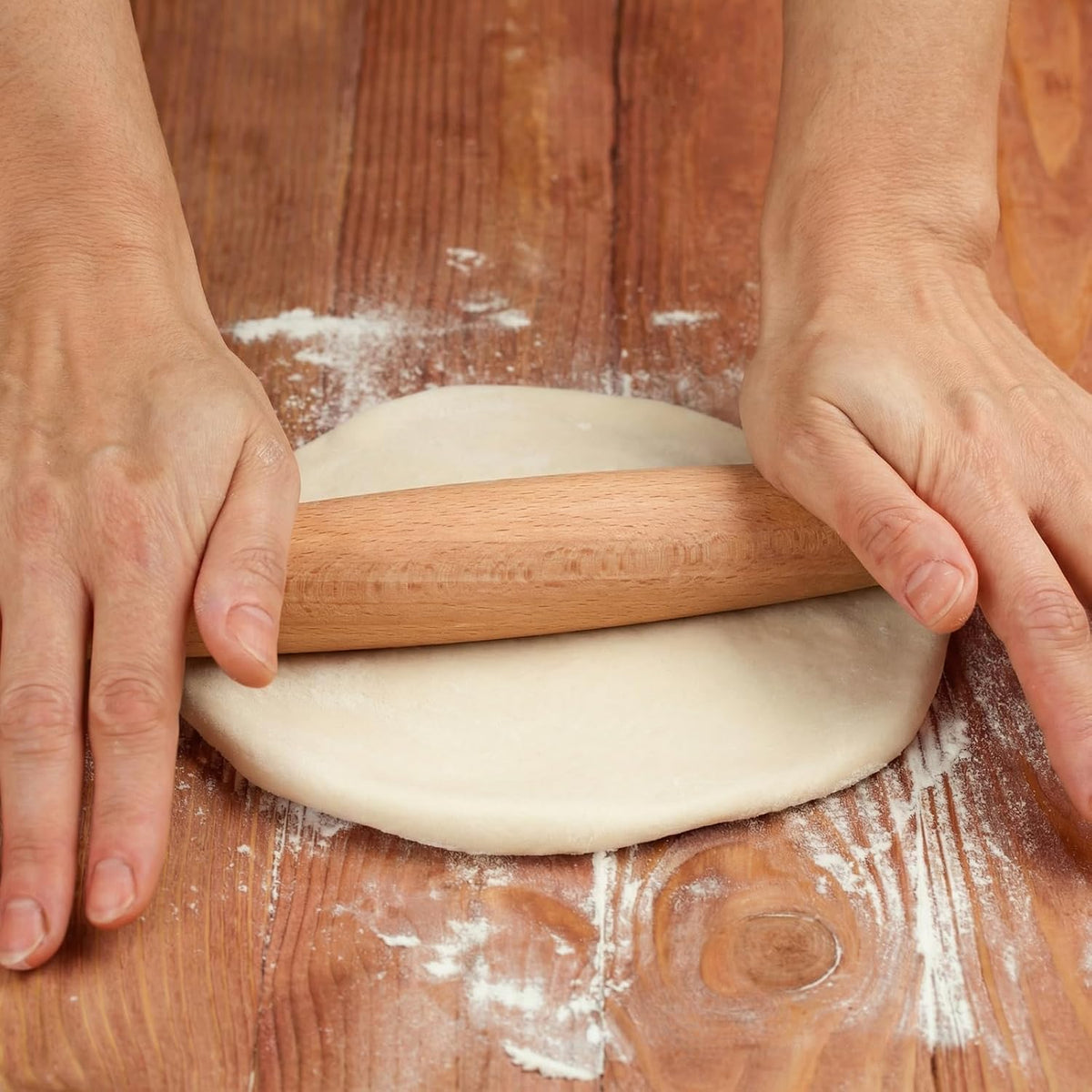 12 Pack 8 Inch Small Wood Rolling Pins, Non-Stick Wooden Dough Roller Pin for Baking Pie, Cookie, Pasta, Dumpling