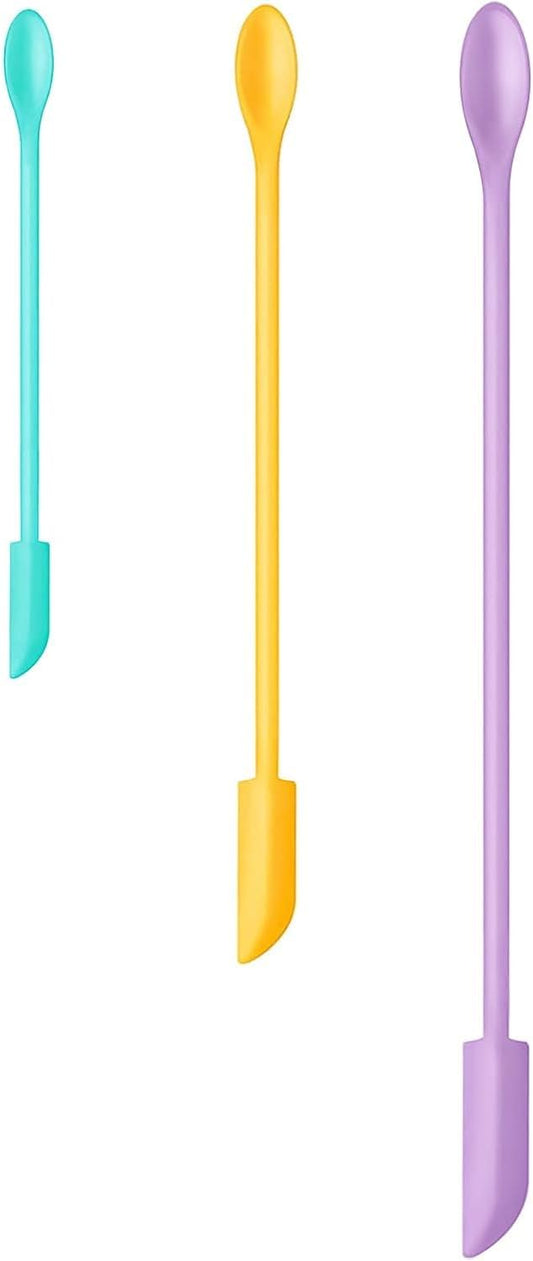 Silicone Spatula Set 3Pcs, Mini Jar Scraper for Makeup & Food | Mini spatulas reach every last drop in jars and bottles, reducing waste for food, cosmetics and personal care products.