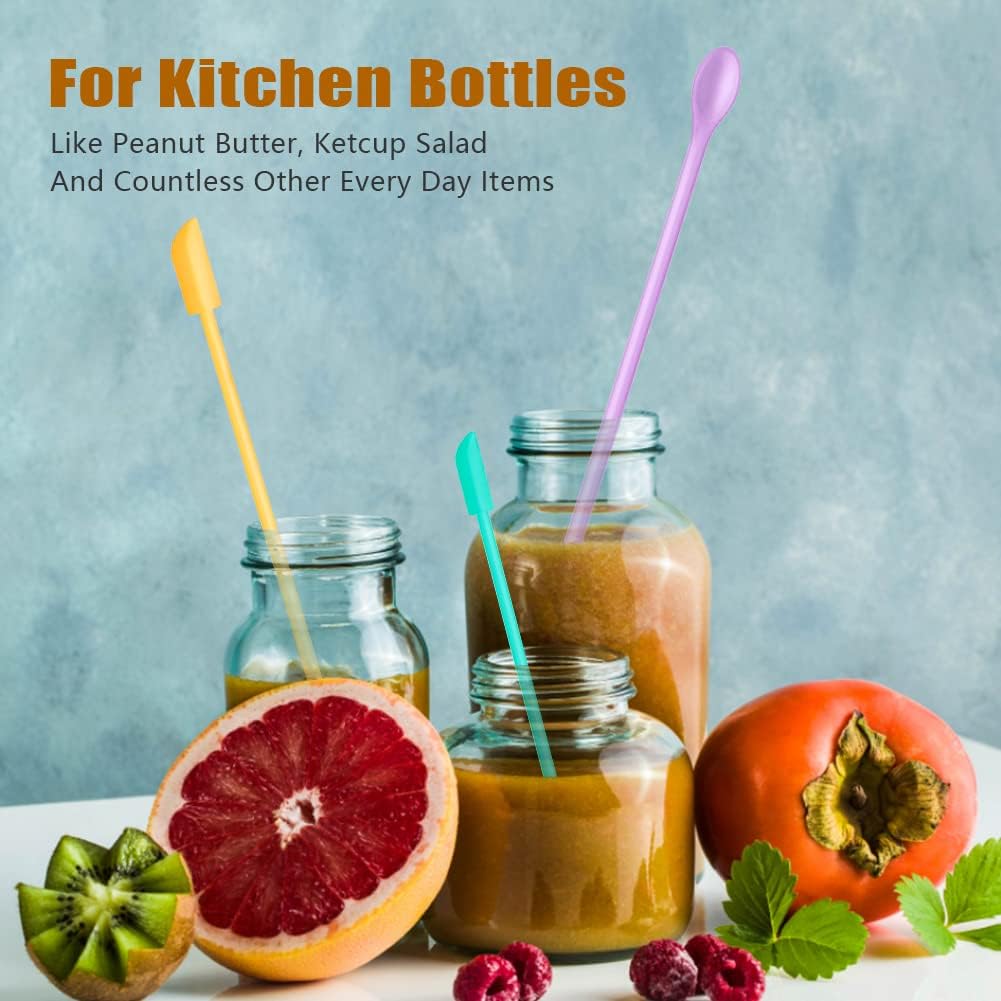 Silicone Spatula Set 3Pcs, Mini Jar Scraper for Makeup & Food | Mini spatulas reach every last drop in jars and bottles, reducing waste for food, cosmetics and personal care products.