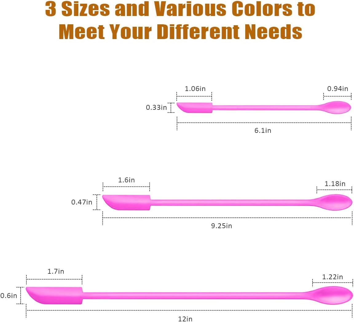 Silicone Spatula Set 3Pcs, Mini Jar Scraper for Makeup & Food | Mini spatulas reach every last drop in jars and bottles, reducing waste for food, cosmetics and personal care products.