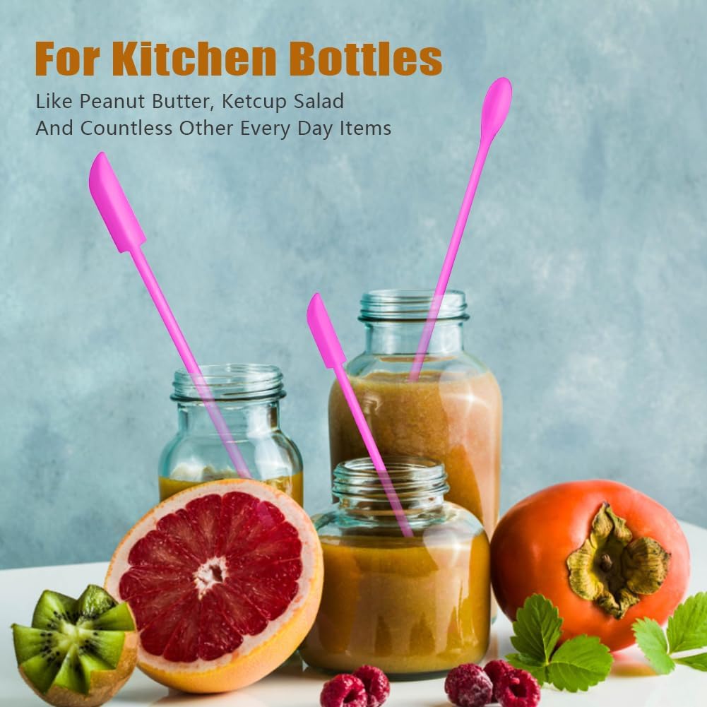 Silicone Spatula Set 3Pcs, Mini Jar Scraper for Makeup & Food | Mini spatulas reach every last drop in jars and bottles, reducing waste for food, cosmetics and personal care products.