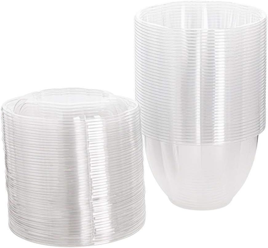 Disposable Plastic Salad Bowls with Airtight Lids Ideal for Meal Prep, Takeout, Catering, Parties, Picnics, and Food Storage, Stackable, Leak-Proof