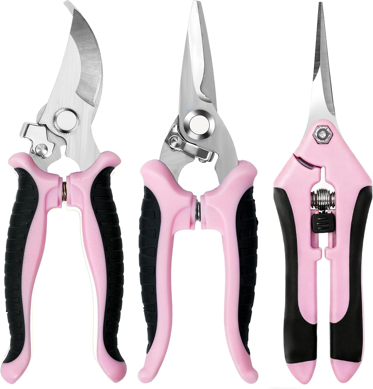 3 Pack Garden Pruning Shears Scissors Clippers Stainless Steel