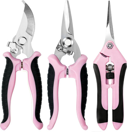 3 Pack Garden Pruning Shears Scissors Clippers Stainless Steel