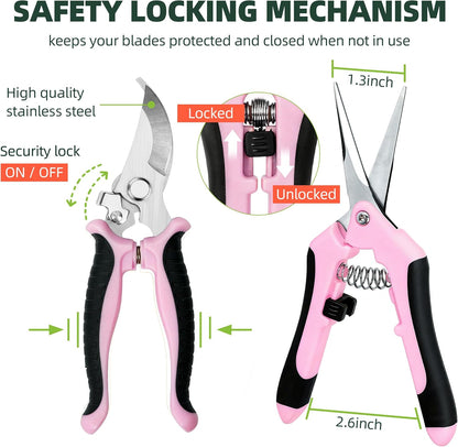 3 Pack Garden Pruning Shears Scissors Clippers Stainless Steel