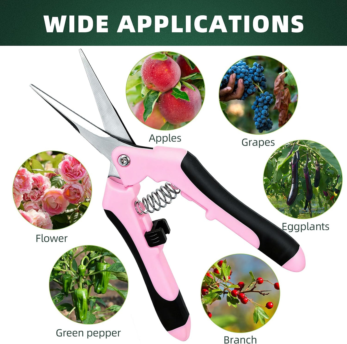 3 Pack Garden Pruning Shears Scissors Clippers Stainless Steel