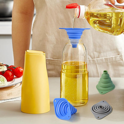 Kitchen Funnel Set 3 Pack,Funnels for Kitchen Use Filling Bottles,Silicone Funnel Collapsible,Small Funnels for Filling Small Bottles