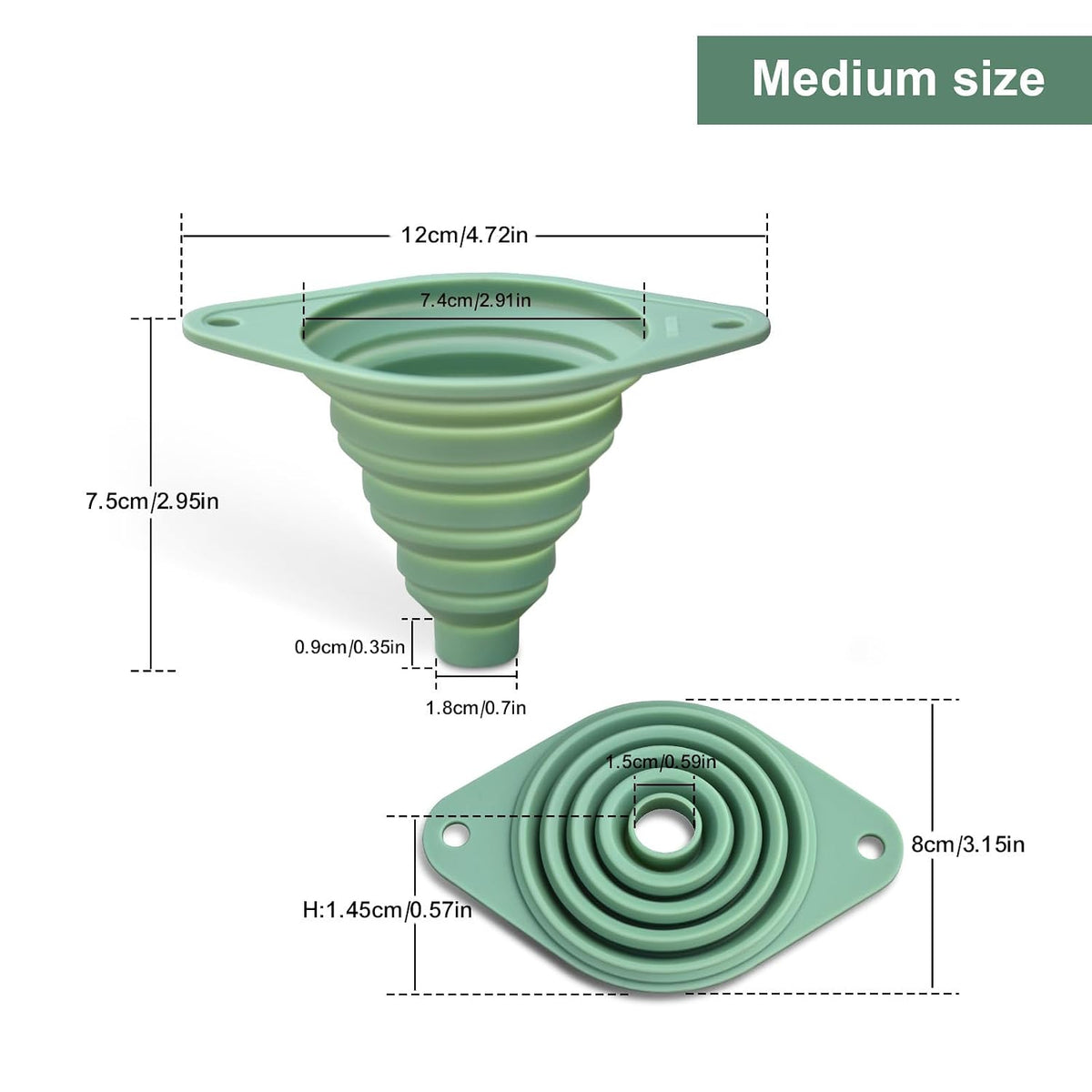 Kitchen Funnel Set 3 Pack,Funnels for Kitchen Use Filling Bottles,Silicone Funnel Collapsible,Small Funnels for Filling Small Bottles