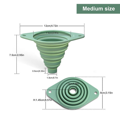 Kitchen Funnel Set 3 Pack,Funnels for Kitchen Use Filling Bottles,Silicone Funnel Collapsible,Small Funnels for Filling Small Bottles