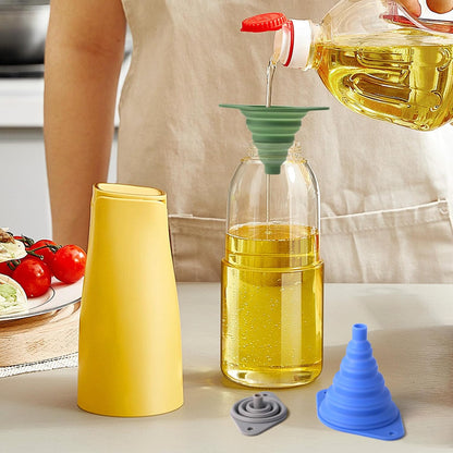 Kitchen Funnel Set 3 Pack,Funnels for Kitchen Use Filling Bottles,Silicone Funnel Collapsible,Small Funnels for Filling Small Bottles