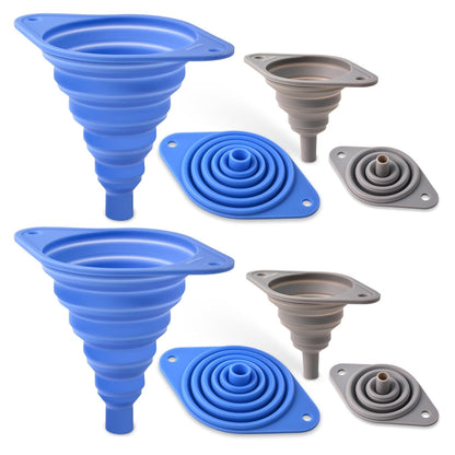 Kitchen Funnel Set 3 Pack,Funnels for Kitchen Use Filling Bottles,Silicone Funnel Collapsible,Small Funnels for Filling Small Bottles
