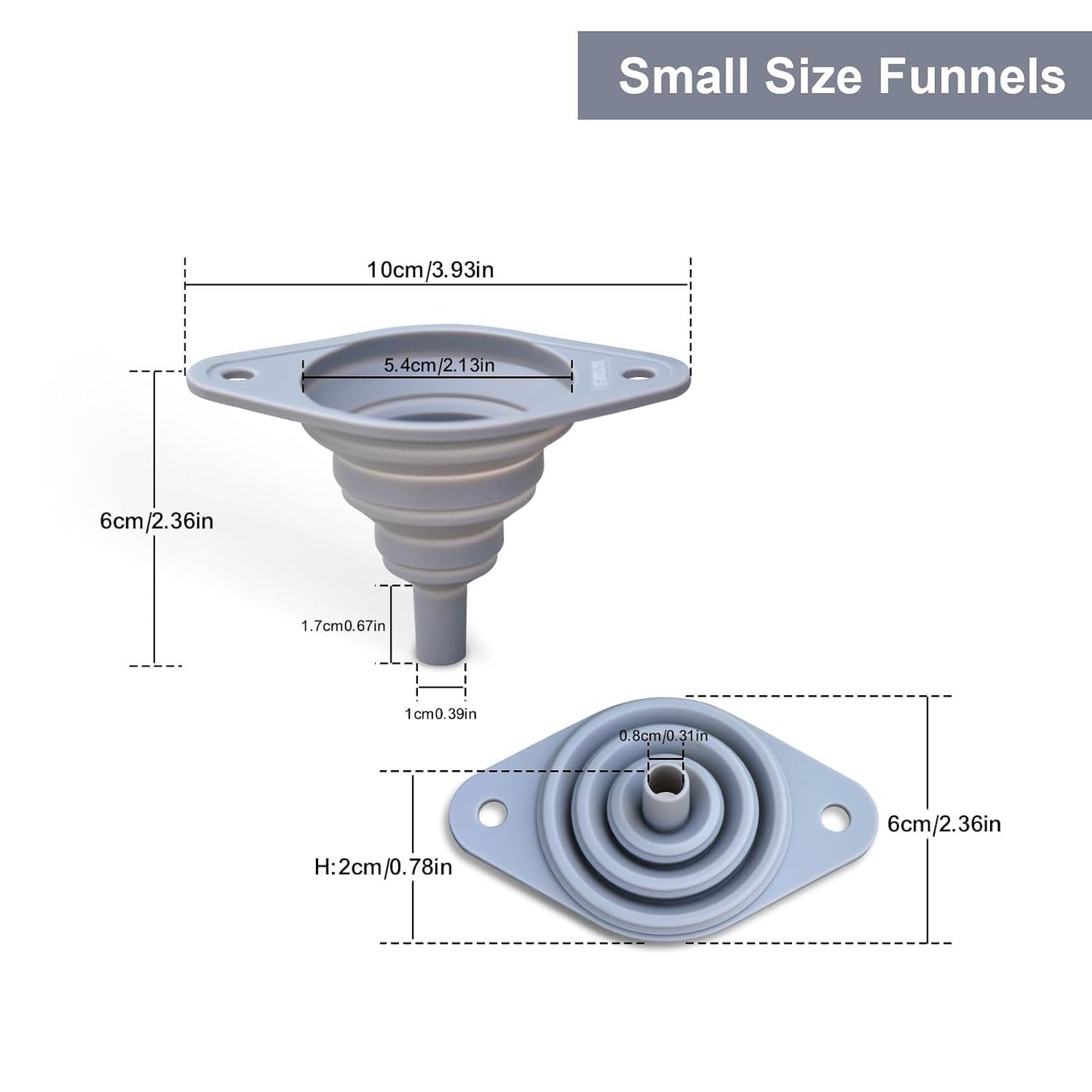 Kitchen Funnel Set 3 Pack,Funnels for Kitchen Use Filling Bottles,Silicone Funnel Collapsible,Small Funnels for Filling Small Bottles