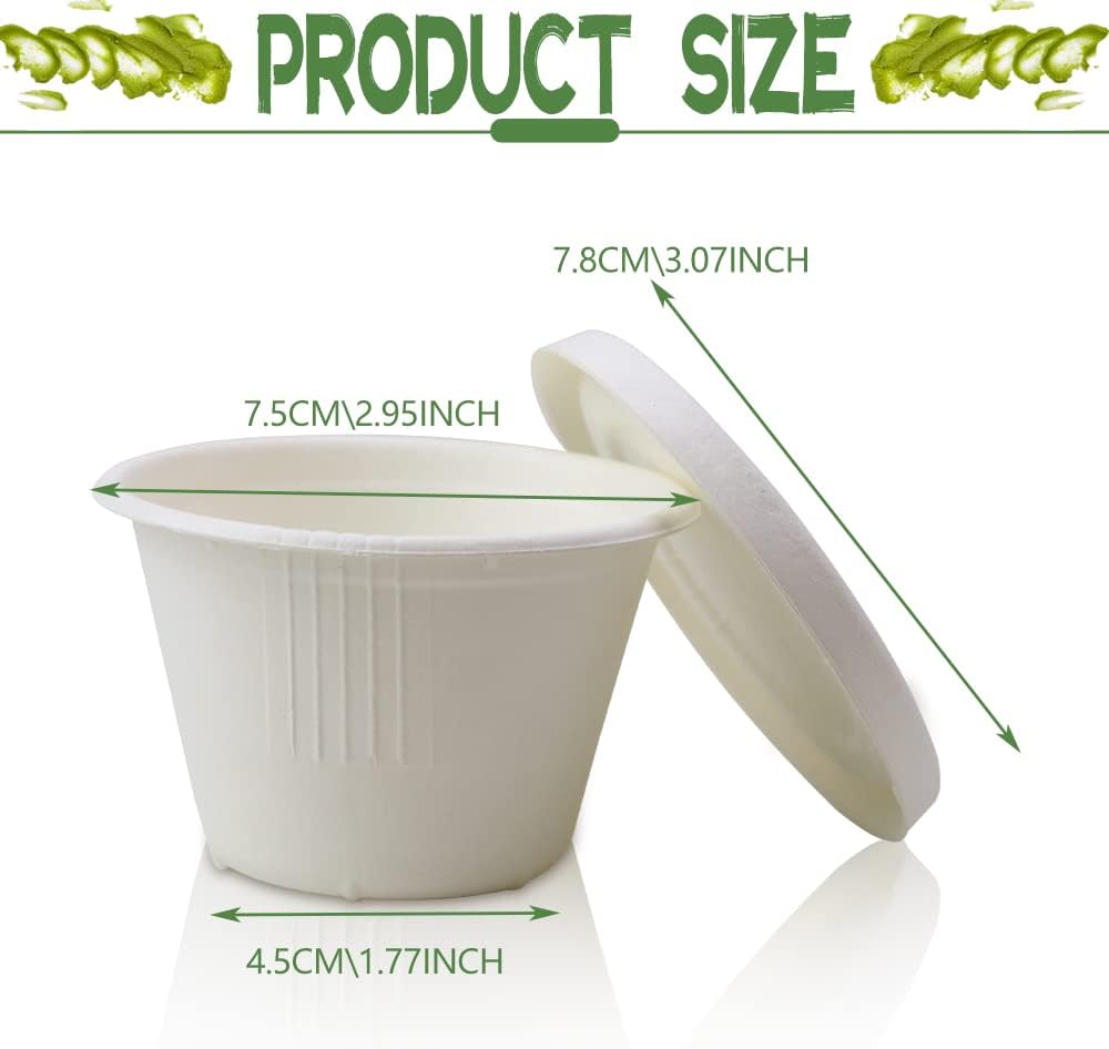 100-Pack 4 oz Disposable Paper Cups with Lids, White
