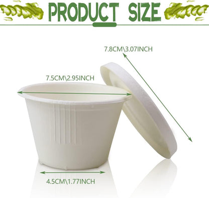 100-Pack 4 oz Disposable Paper Cups with Lids, White