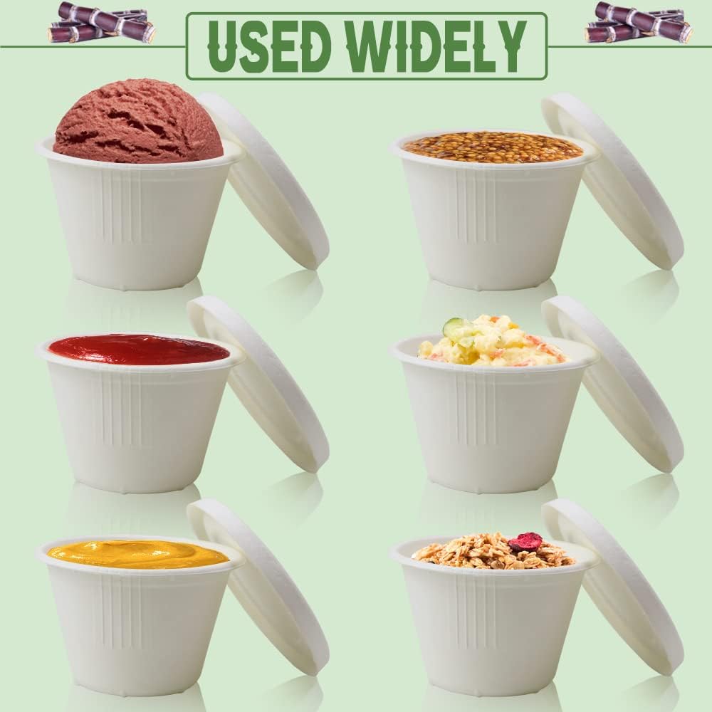 100-Pack 4 oz Disposable Paper Cups with Lids, White