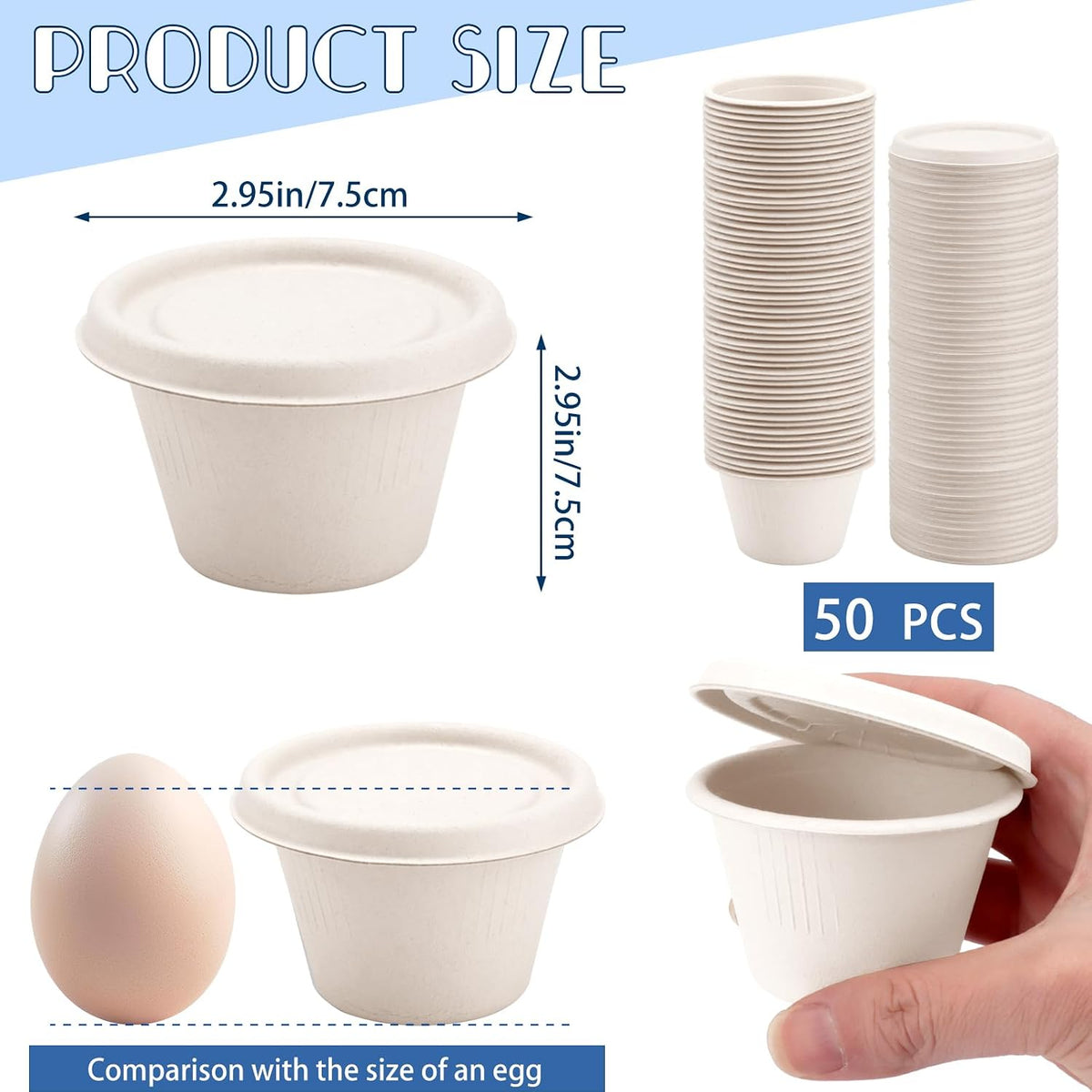 100-Pack 4 oz Disposable Paper Cups with Lids, White