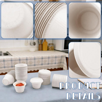 100-Pack 4 oz Disposable Paper Cups with Lids, White