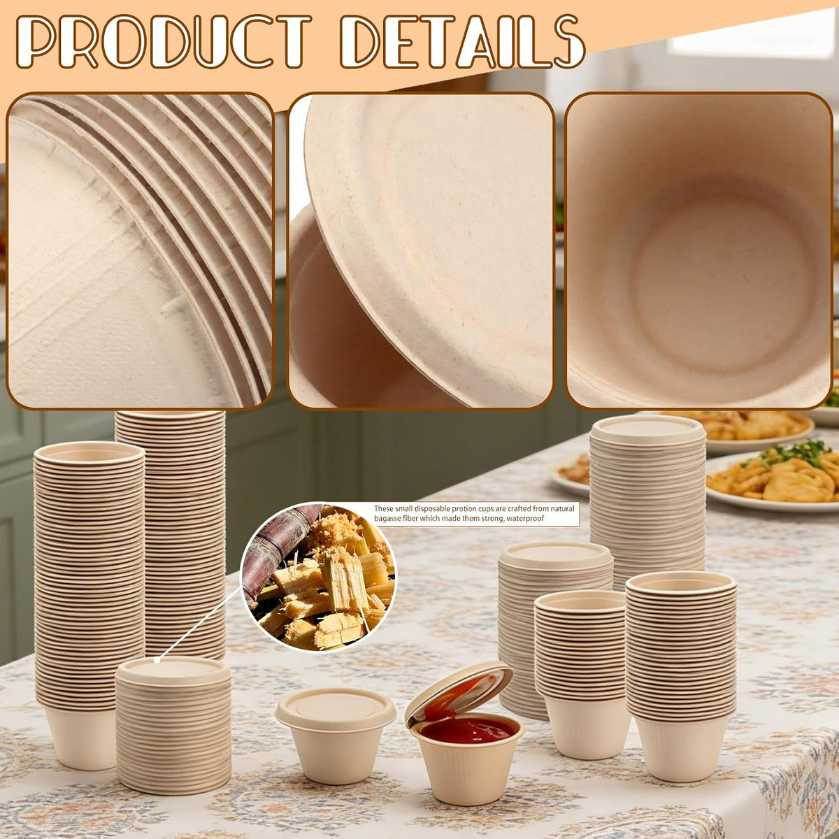 100-Pack 4 oz Disposable Paper Cups with Lids, White
