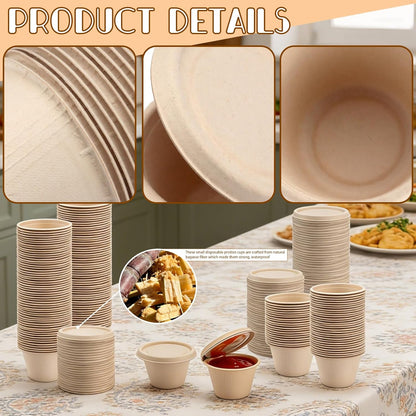 100-Pack 4 oz Disposable Paper Cups with Lids, White