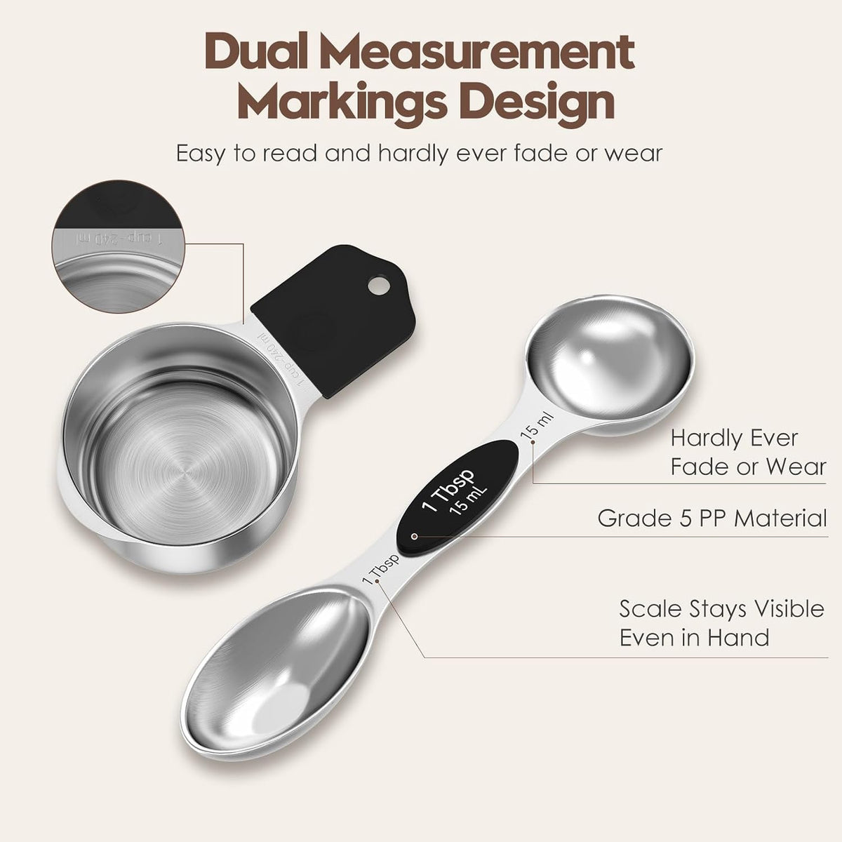 Magnetic Measuring Cups and Spoons Set – 304 Stainless Steel