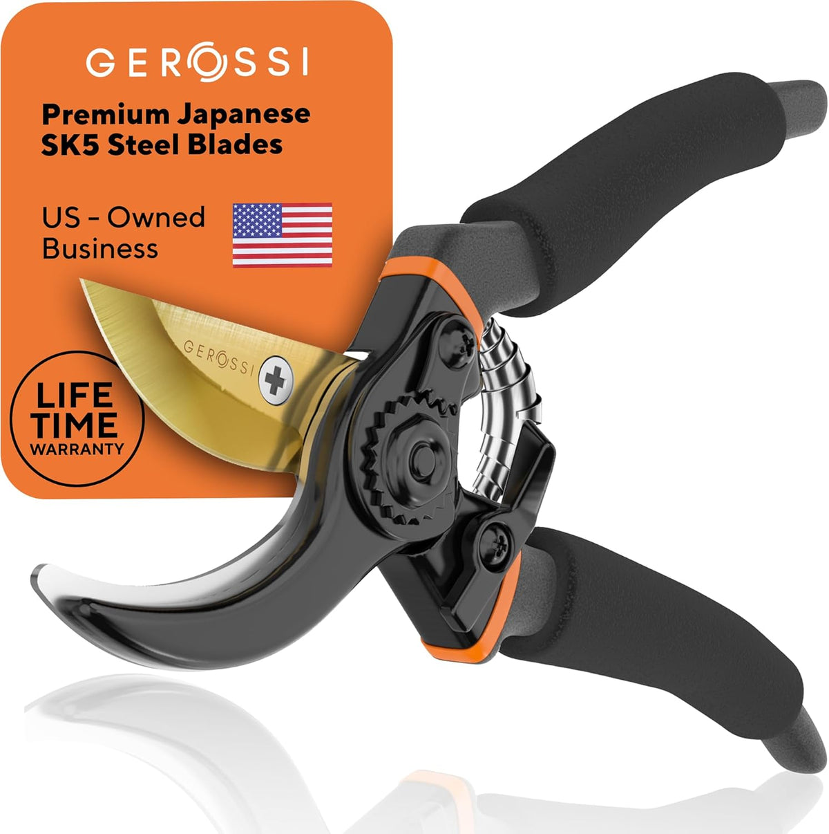 Bypass Pruning Shears for Gardening, 7" Heavy Duty Garden Clippers