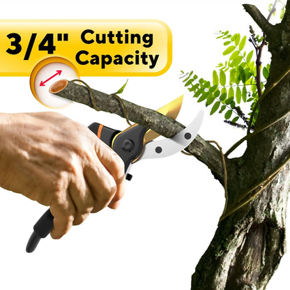 Bypass Pruning Shears for Gardening, 7" Heavy Duty Garden Clippers
