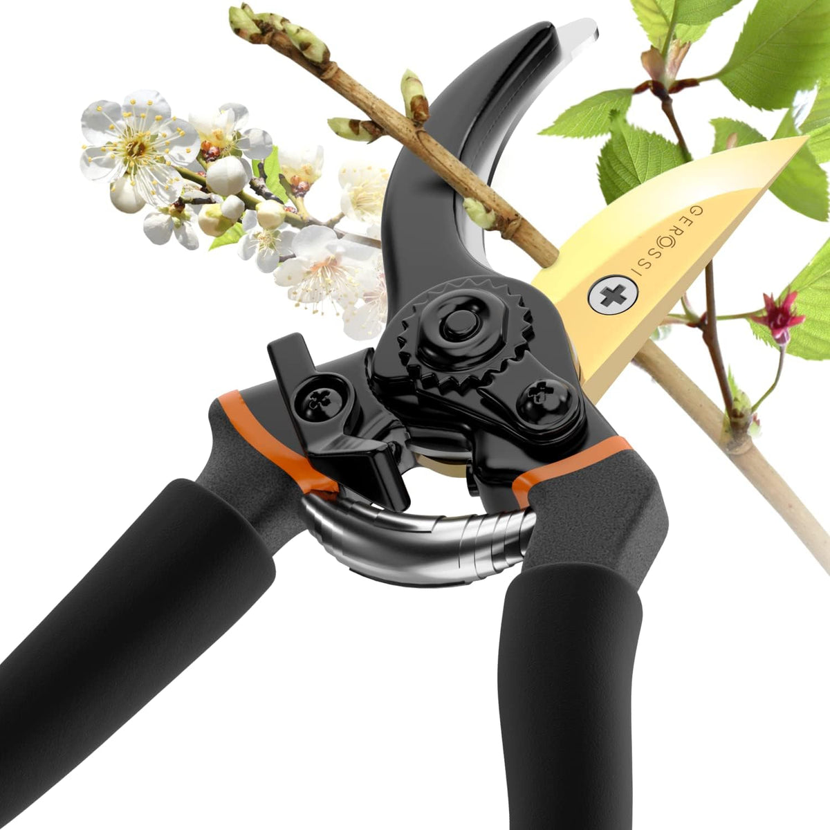 Bypass Pruning Shears for Gardening, 7" Heavy Duty Garden Clippers