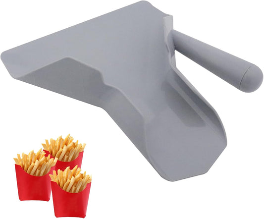 Polycarbonate French Fry Scoop Right Handle for Ice Candy Snacks | multipurpose scooper, concession food service, popcorn chip bag fill, commercial bar kitchen, ergonomic dual grip handles